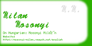 milan mosonyi business card